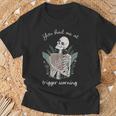 Bookish Quote Skeleton Book Lover Bookish Librarian T-Shirt Gifts for Old Men
