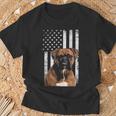 Boxer Dog American Flag Boxer Dad With Us Flag T-Shirt Gifts for Old Men