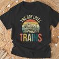 This Boy Loves Trains Model Railroad Train Vintage Railroad T-Shirt Gifts for Old Men