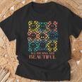 All Brains Are Beautiful Smile Face Autism Awareness Groovy T-Shirt Gifts for Old Men
