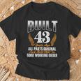 Built 43 Years Ago 43Rd Birthday 43 Years Old Bday T-Shirt Gifts for Old Men