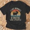 I Like Bunnies And Maybe Like 3 People Bunny Rabbit Lover T-Shirt Gifts for Old Men