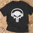 Calavera Dj Con Cascos Dj Skull Headphones Camiseta unisex Regalos para ancianos