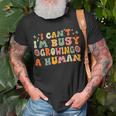 I Can't I'm Busy Growing A Human Pregnancy Announcement Mom T-Shirt Gifts for Old Men