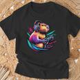 Capybara Capybara Rodent & Video Games Lover T-Shirt Gifts for Old Men