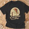 Caravan Is Calling I Love Caravanning Vintage Camping T-Shirt Gifts for Old Men