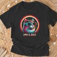 Cat In Eclipse Glasses Totality 2024 Total Solar Eclipse T-Shirt Gifts for Old Men