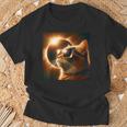 Cat Solar Eclipse 2024 Cat April 8 2024 Cat Selfie Eclipse T-Shirt Gifts for Old Men