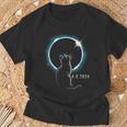 Cat Total Solar Eclipse 2024 Totality April 8 Blue Women T-Shirt Gifts for Old Men