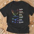 Chicken Smile Often Think Positively Give Thanks Laugh Loudly Love Others Dream Big T-Shirt Gifts for Old Men