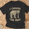 I Choose The Bear Wilderness Adventure Seeker T-Shirt Gifts for Old Men