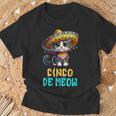 Cinco De Meow With Smiling Cat Lover T-Shirt Gifts for Old Men