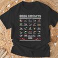 Circuitos Formula Racing 2024 Amante De Los Coches Retro Racing Camiseta unisex Regalos para ancianos