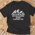Colorado Is Calling And I Must Go Mountains T-Shirt Gifts for Old Men