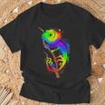 Colores De Camaleón Con Blobs De Color Lindo Arco Iris Camiseta unisex Regalos para ancianos