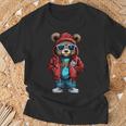 Cool Hip-Hop Bear Streetwear Graphic T-Shirt Gifts for Old Men