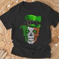 Cool St Patricks Day Maltese Dog Skull Shamrock T-Shirt Gifts for Old Men