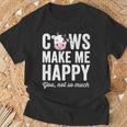 Cows Make Me Happy You Not So Much Farmer Cows T-Shirt Gifts for Old Men