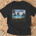 Curacao Vintage Palm Trees Surfer Caribbean Souvenir Gray T-Shirt Geschenke für alte Männer