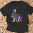Cute Bunny Colorful Artistic Rabbit Lovers Cute Owners T-Shirt Gifts for Old Men