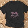 Cute Bunny Rabbit Face With Leopard Glasses Bandana Easter T-Shirt Gifts for Old Men