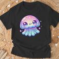 Cute Kawaii Jellyfish Anime Fun Blue Pink Sea Critter T-Shirt Gifts for Old Men