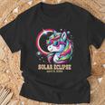 Cute Unicorn Total Solar Eclipse April 8 2024 T-Shirt Gifts for Old Men