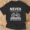Cyclist Never Underestimate An Old Man Bicycle T-Shirt Gifts for Old Men