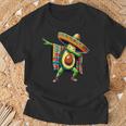 Dabbing Mexican Poncho Avocado Cinco De Mayo T-Shirt Gifts for Old Men