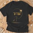 Dachshund Dog 04 08 24 Total Solar Eclipse 2024 Boys Girls T-Shirt Gifts for Old Men