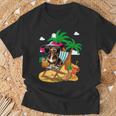 Dackel Am Strand Kostüm Sommer Urlaub Liebhaber Besitzer Kinder T-Shirt Geschenke für alte Männer