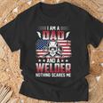 I Am A Dad And A Welder Nothing Scares Me T-Shirt Gifts for Old Men