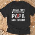 Damen Fußball Papa Wie Normaler Papa Nur Cooleratertag Papa Mit-Ausschnitt T-Shirt Geschenke für alte Männer