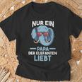 Damen Papaateratertag Elefantpapa Elefant Mit-Ausschnitt T-Shirt Geschenke für alte Männer