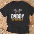 Damen Rennauto Papa Geburtstag Party Racing Family Daddy Pit Crew Mit-Ausschnitt T-Shirt Geschenke für alte Männer