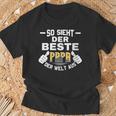 Damenateratertag So Sieht Der Beste Papa Der Welt Aus Mit-Ausschnitt T-Shirt Geschenke für alte Männer