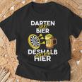 Darten Und Bier Darum Bin Ich Hier Darts Player T-Shirt Geschenke für alte Männer