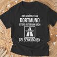 Das Schönste An Dortmund Ist Die Autobahn Nach Gelsenkirchen T-Shirt Geschenke für alte Männer