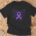 Dementia Heart Alzheimer's Disease Purple Ribbon Awareness T-Shirt Gifts for Old Men