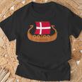 Denmark Flag Danish Pride Danmarkiking History Nordic T-Shirt Geschenke für alte Männer