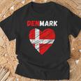 Denmark Flag Holiday Denmark Heart Danish Flag T-Shirt Geschenke für alte Männer