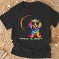 Dog Wearing Solar Glasses Eclipse Colorful Puppy Love Dog T-Shirt Gifts for Old Men