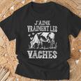Drôle Cadeau Animal De Ferme J'aime Vraiment Les Vaches T-Shirt Cadeaux pour les vieillards