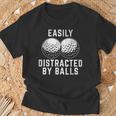Easily Distracted By Balls Golfer Golf Ball Putt T-Shirt Gifts for Old Men