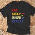 Eat Sleep Build Repeat Klemmbaustein Spielzeug Stones T-Shirt Geschenke für alte Männer