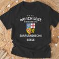 Egal Wo Ich Lebe Ich Bleibe Eine Saarländische Seele S T-Shirt Geschenke für alte Männer