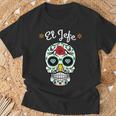 El Jefe Coloré Sucre Calavera Skull Dia De Los Muertos T-Shirt Cadeaux pour les vieillards