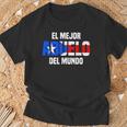 El Mejor Abuelo Del Mundo Abuelo Puerto Rico Flag T-Shirt Gifts for Old Men