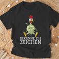 Erkenne Die Signserrückt Angratt Cockerel T-Shirt Geschenke für alte Männer