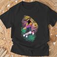 Farbenfrohes Abstraktes Kunst-Print T-Shirt in Schwarz Geschenke für alte Männer
